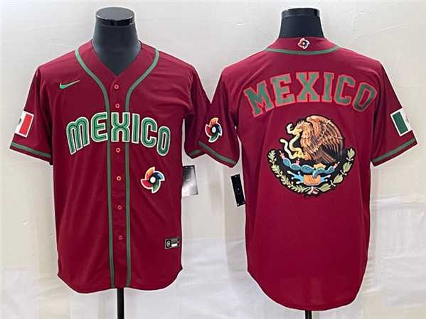 Men%27s Mexico Baseball 2023 Red Team Big Logo World Baseball Classic Stitched Jersey->2023 world baseball classic->MLB Jersey